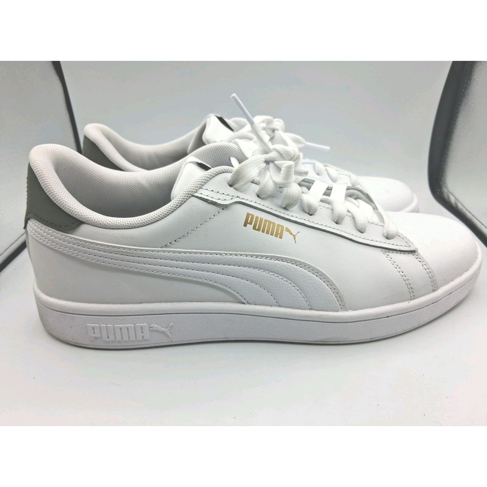 PUMA Smash 3.0 L White/Olive Low Top Sneakers Shoes 406570-01 Men's 10.5